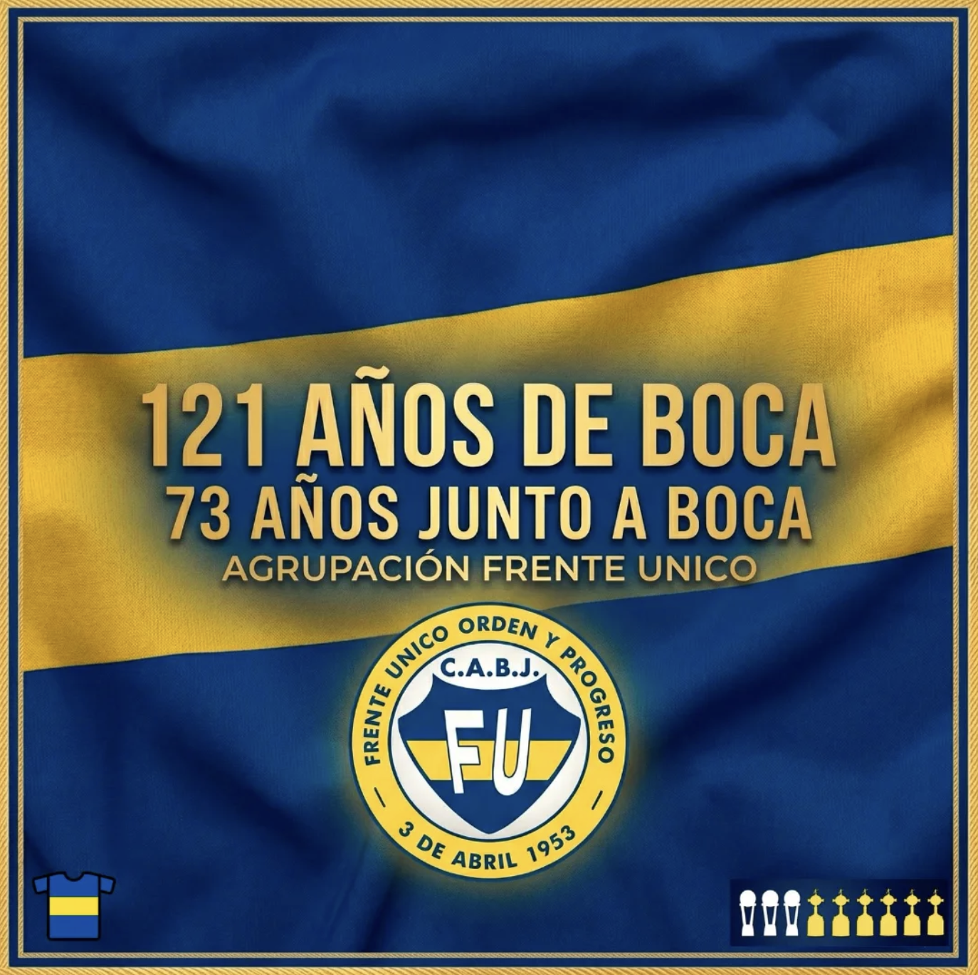Feliz Cumpleaños BOCA JUNIORS y Agrupación FRENTE UNICO, VAMOS BOCA!!!